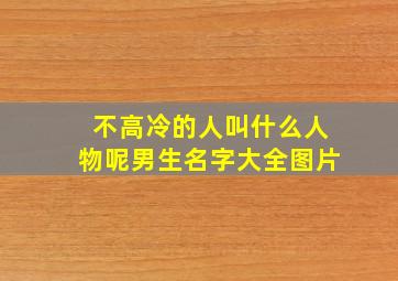 不高冷的人叫什么人物呢男生名字大全图片