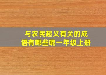 与农民起义有关的成语有哪些呢一年级上册