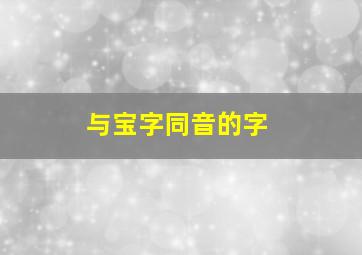 与宝字同音的字