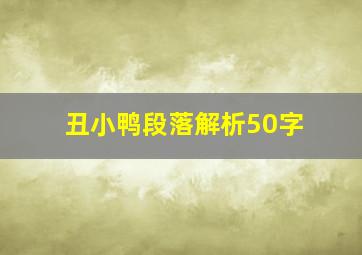 丑小鸭段落解析50字