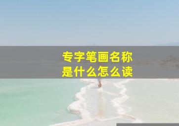 专字笔画名称是什么怎么读