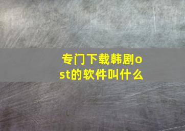 专门下载韩剧ost的软件叫什么