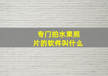 专门拍水果照片的软件叫什么