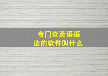 专门查英语语法的软件叫什么