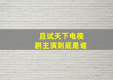 且试天下电视剧主演到底是谁