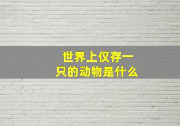 世界上仅存一只的动物是什么