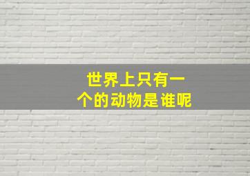 世界上只有一个的动物是谁呢