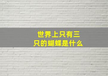 世界上只有三只的蝴蝶是什么