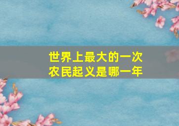 世界上最大的一次农民起义是哪一年