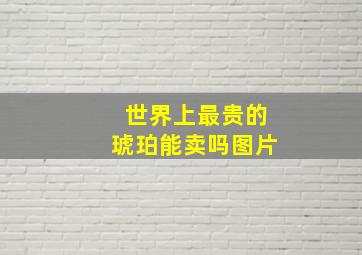 世界上最贵的琥珀能卖吗图片