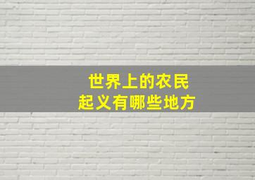 世界上的农民起义有哪些地方