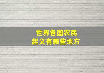 世界各国农民起义有哪些地方