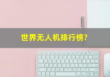 世界无人机排行榜?