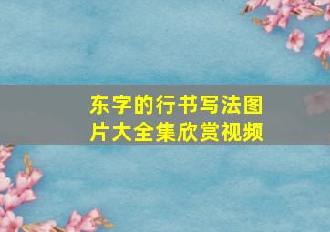 东字的行书写法图片大全集欣赏视频