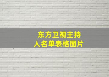 东方卫视主持人名单表格图片