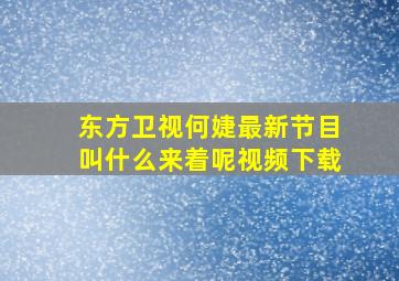 东方卫视何婕最新节目叫什么来着呢视频下载