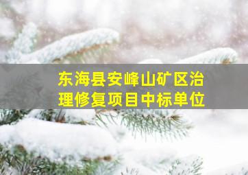 东海县安峰山矿区治理修复项目中标单位