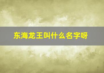 东海龙王叫什么名字呀