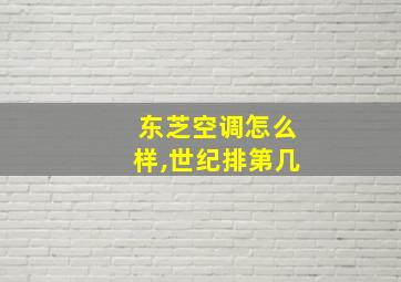 东芝空调怎么样,世纪排第几