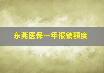 东莞医保一年报销额度