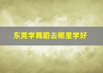 东莞学舞蹈去哪里学好