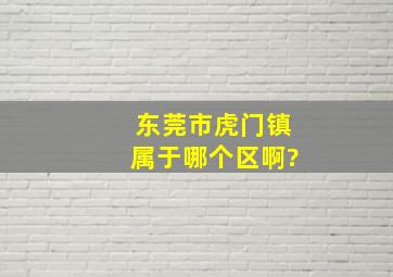 东莞市虎门镇属于哪个区啊?