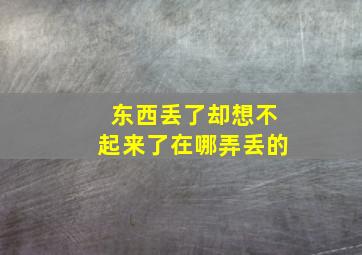 东西丢了却想不起来了在哪弄丢的