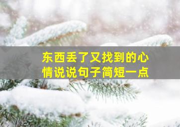 东西丢了又找到的心情说说句子简短一点