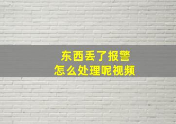 东西丢了报警怎么处理呢视频