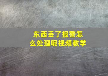 东西丢了报警怎么处理呢视频教学