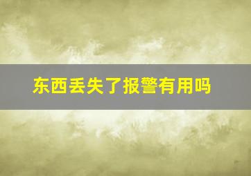 东西丢失了报警有用吗