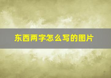 东西两字怎么写的图片