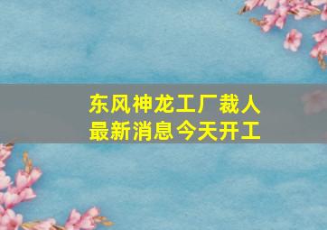 东风神龙工厂裁人最新消息今天开工