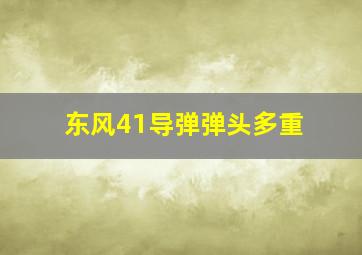 东风41导弹弹头多重