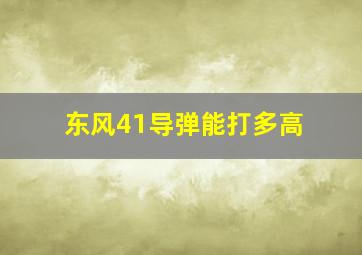 东风41导弹能打多高