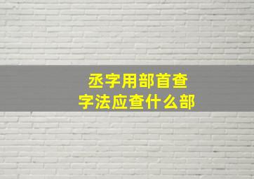 丞字用部首查字法应查什么部