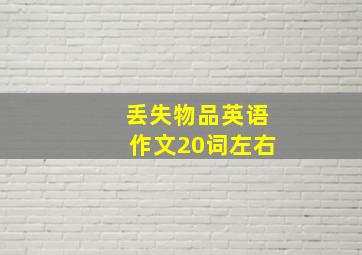 丢失物品英语作文20词左右