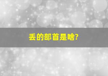 丢的部首是啥?