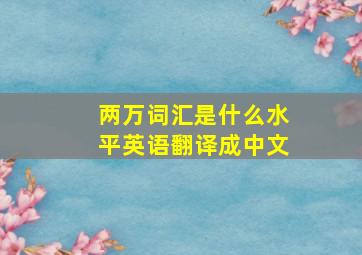 两万词汇是什么水平英语翻译成中文