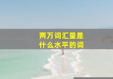 两万词汇量是什么水平的词