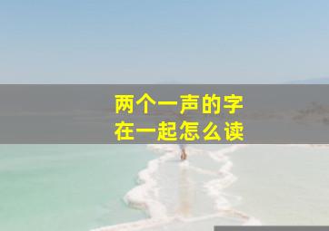 两个一声的字在一起怎么读