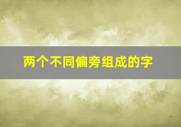 两个不同偏旁组成的字