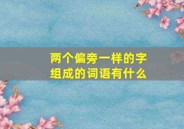 两个偏旁一样的字组成的词语有什么