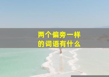 两个偏旁一样的词语有什么