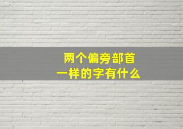 两个偏旁部首一样的字有什么