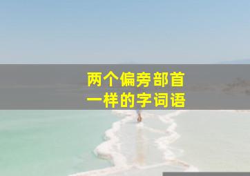 两个偏旁部首一样的字词语