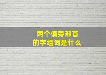 两个偏旁部首的字组词是什么