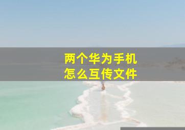 两个华为手机怎么互传文件