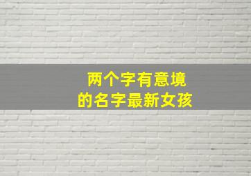 两个字有意境的名字最新女孩