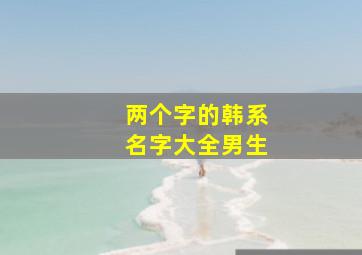 两个字的韩系名字大全男生